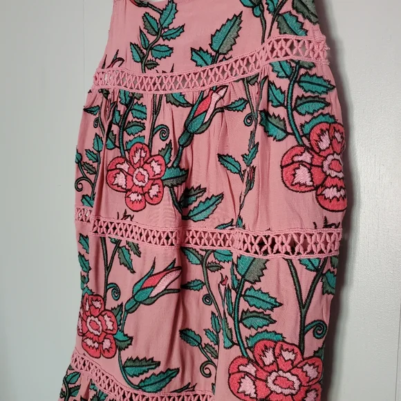 For Love and Lemons Rosali Tank Dress Pink Floral Cutout Sleeveless Dress - Picture 4 of 6